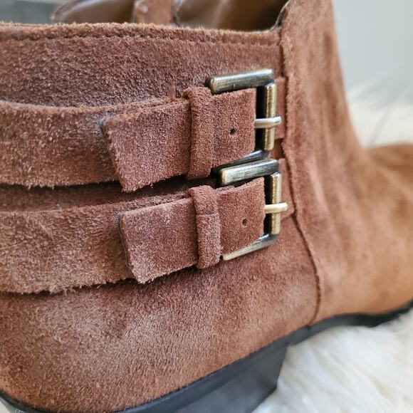 Sam Edelman Brown Suede Petal Booties Ankle Boots 7 - Picture 6 of 11